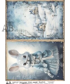 Hârtie de orez – Blue Bunny Girl - A4