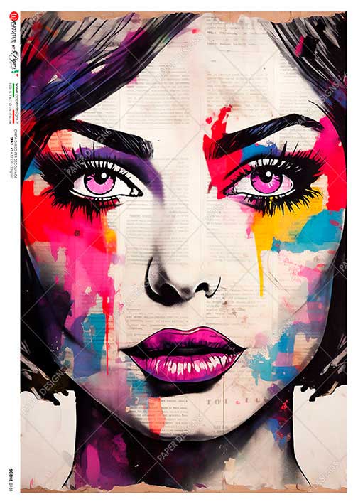 Hârtie de orez – Lady in Colors – A4 1 Hârtie de orez – Lady in Colors – A4