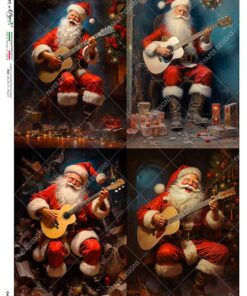 Hârtie de orez – Santa Claus Playing - A5