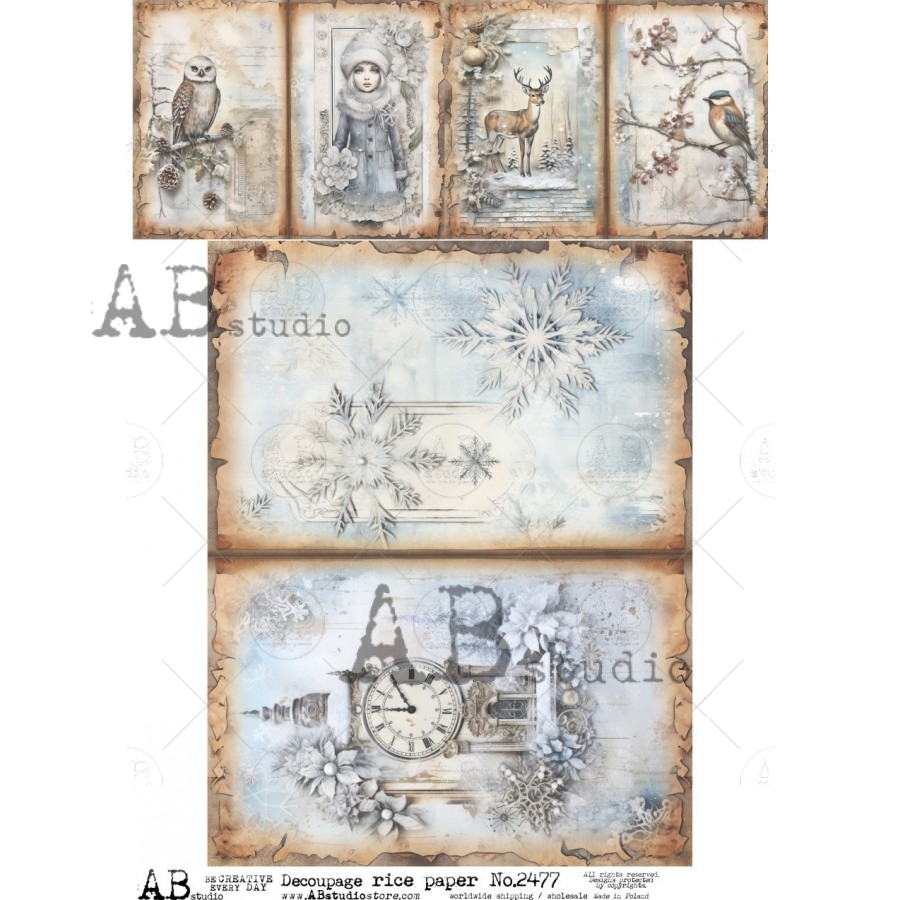 Hârtie de orez – Winter Beauty 2 - A4 1 Hârtie de orez – Winter Beauty 2 - A4