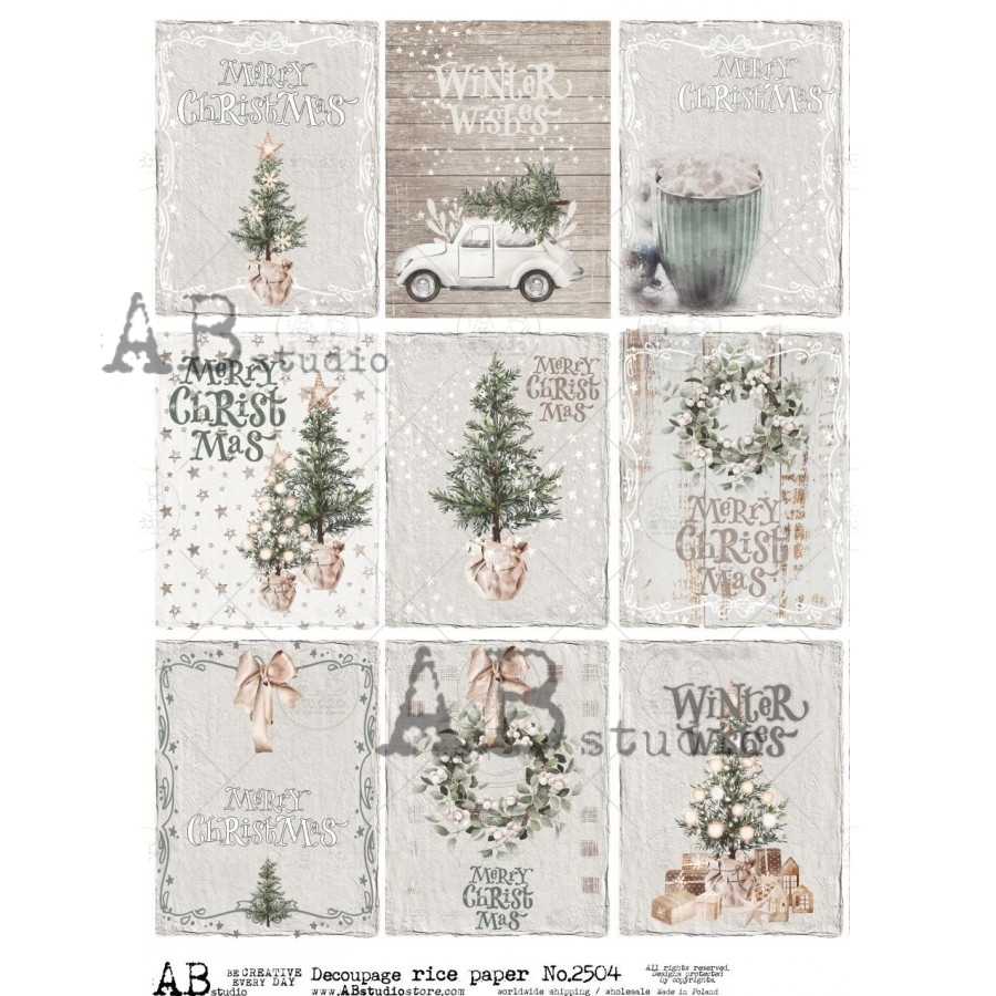 Hârtie de orez – Winter Wishes - A4 1 Hârtie de orez – Winter Wishes - A4