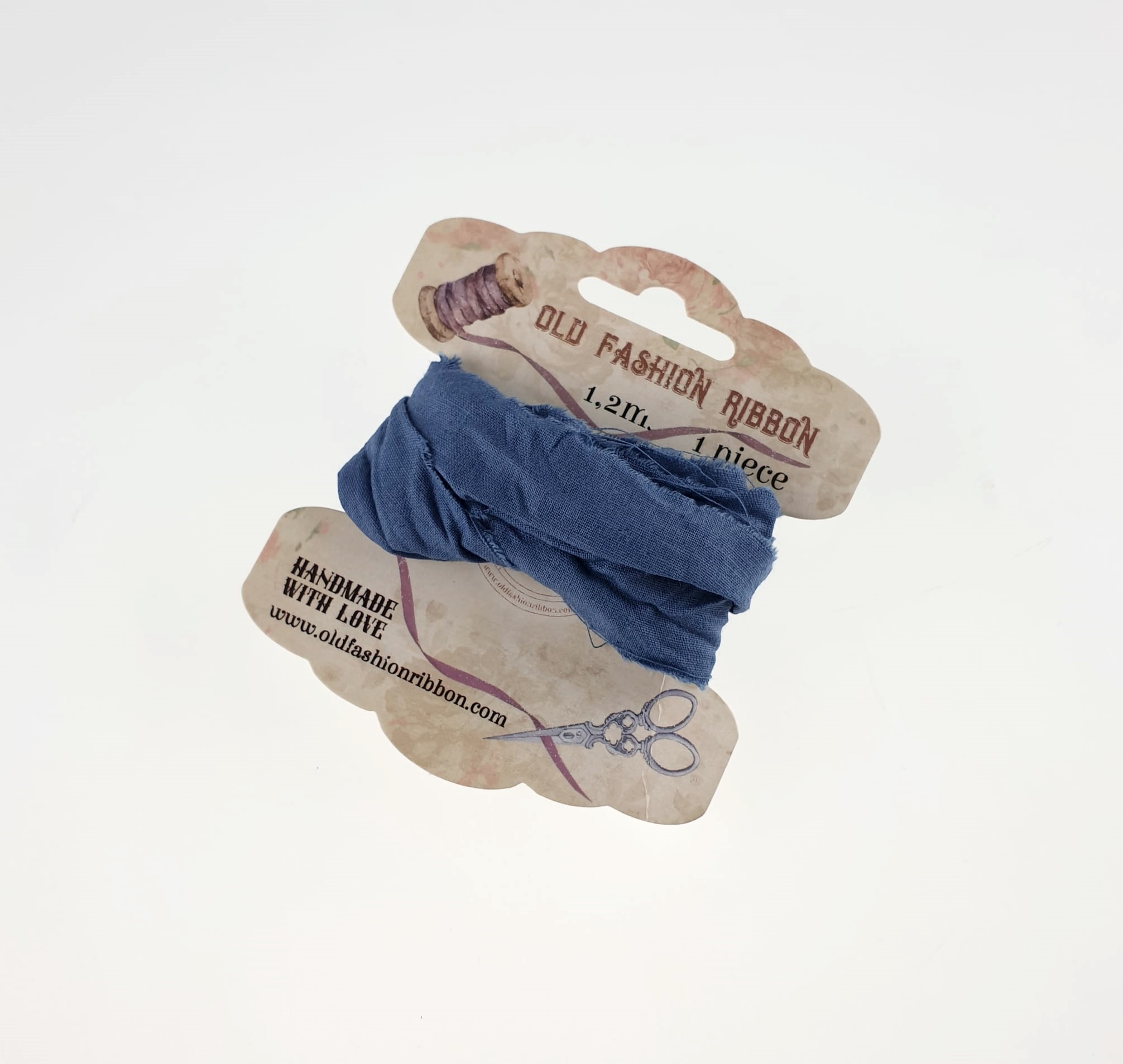Panglică bumbac vintage - blue - 1,2 m 1 Panglică bumbac vintage - blue - 1,2 m