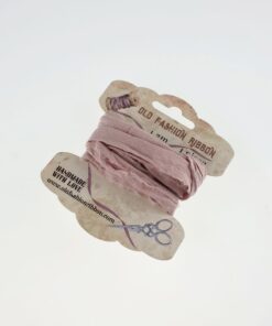 Panglică bumbac vintage - dirty pink - 1,2 m