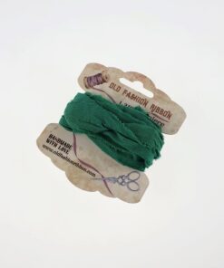 Panglică bumbac vintage - emerald - 1,2 m