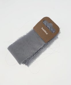 Panglică - silk schiffon - Grey - 1,50 m