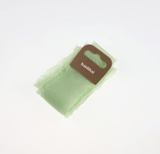 Panglică - silk schiffon - Light Green - 1,50 m 1