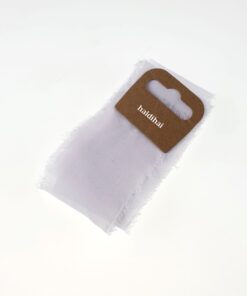 Panglică - silk schiffon - White - 1,50 m