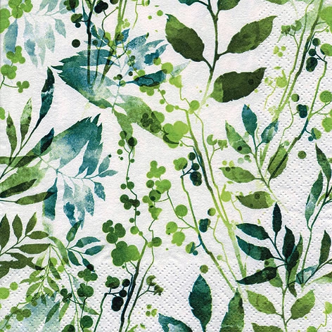 Șervețel - Boho Leaves & Herbs green - 33x33 cm 1 Șervețel - Boho Leaves & Herbs green - 33x33 cm
