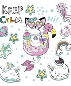 Șervețel - Mermaid Cat Vibes - 33x33 cm