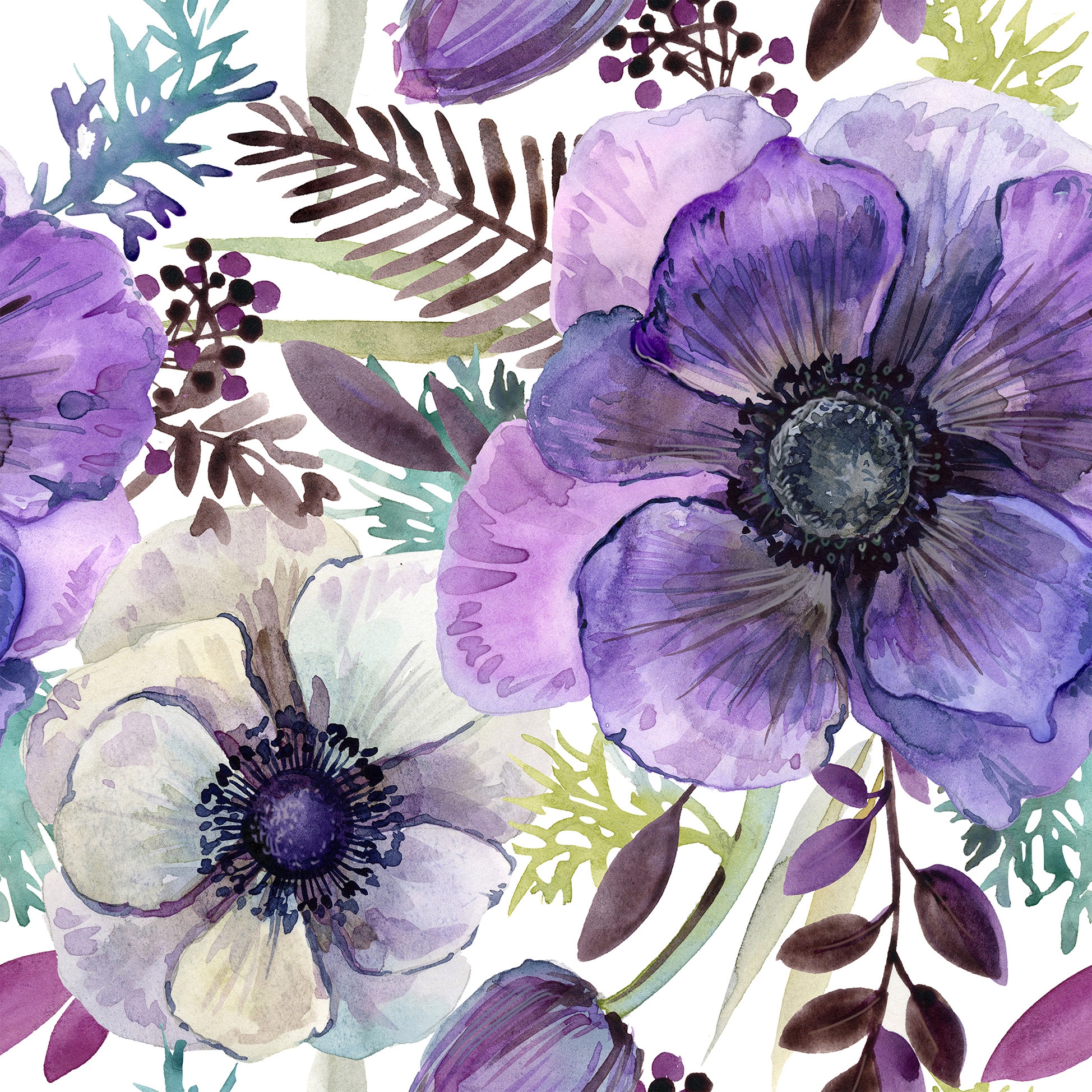 Șervețel - Violet Vintage Flowers - 33x33 cm 1 Șervețel - Violet Vintage Flowers - 33x33 cm