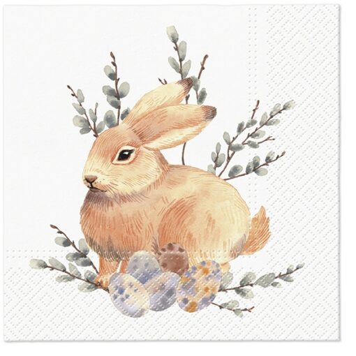 Șervețel - Watercolor Bunny - 33x33 cm 1
