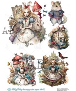 Hârtie de orez - Alice in Wonderland - A4