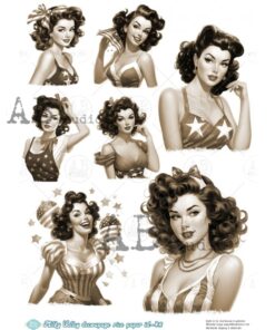 Hârtie de orez - American Pin-up Girl - A4