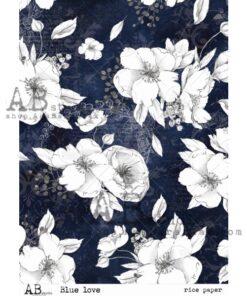 Hârtie de orez - Blue Love - A4