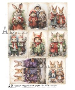 Hârtie de orez - Christmas Bunny - A4