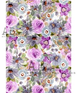 Hârtie de orez - Pink Flowers Wallpaper 2 - A4