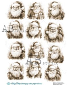 Hârtie de orez - Portrait of Santa - A4