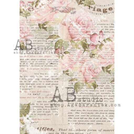 Hârtie de orez - Romantic Wallpaper 3 - A4 1