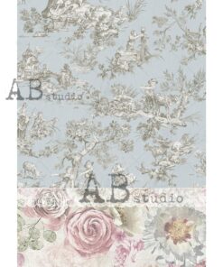Hârtie de orez -Shabby Wallpaper - A4