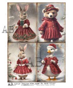 Hârtie de orez - The Red Dresses- A4
