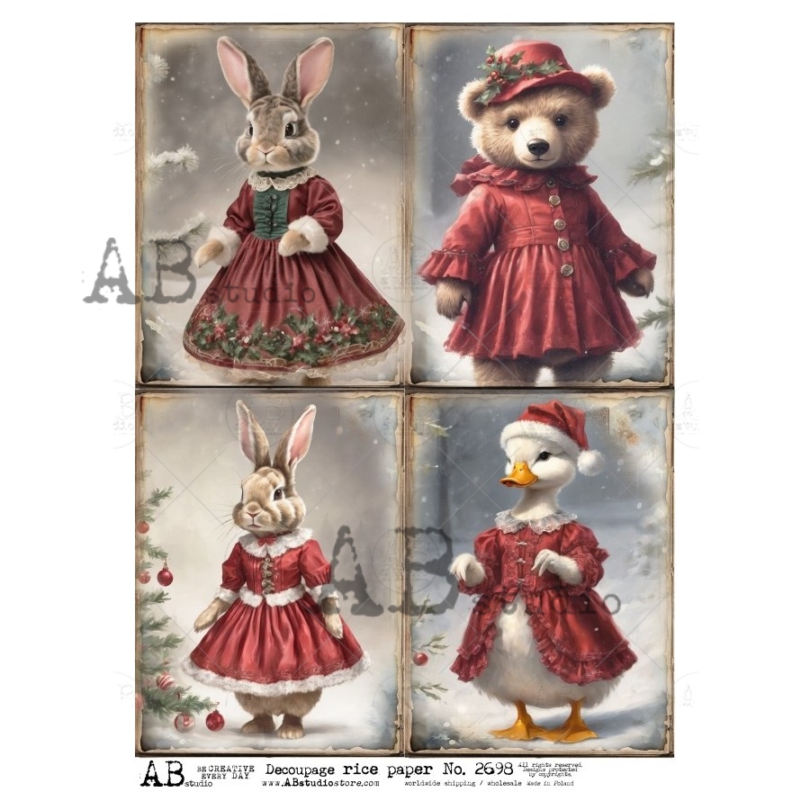 Hârtie de orez - The Red Dresses- A4 1 Hârtie de orez - The Red Dresses- A4