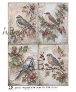 Hârtie de orez – Birds Profile - A4