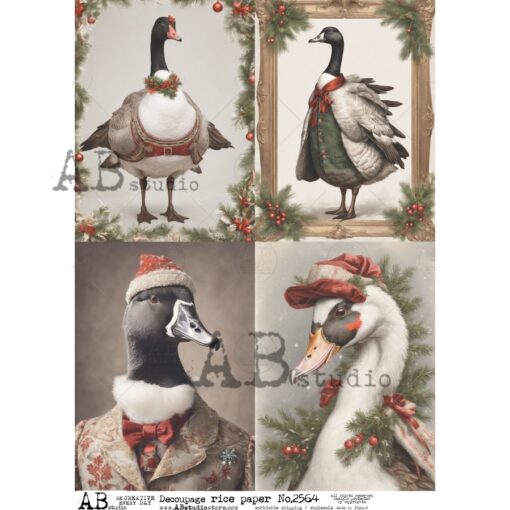 Hârtie de orez – Christmas Goose - A4 1