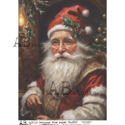 Hârtie de orez – Santa's Portrait - A4 1