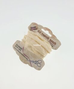 Panglică bumbac vintage - ivory - 1,2 m