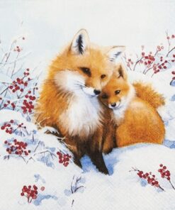 Șervețel - Fox family - 33x33 cm