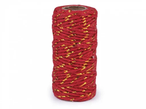 Șnur răsucit cu fir lame – Ø1,5 mm – roșu auriu 1