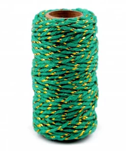 Șnur răsucit cu fir lame – Ø1,5 mm – verde auriu