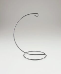 Suport metalic decorativ argintiu – glob – h16,5 cm