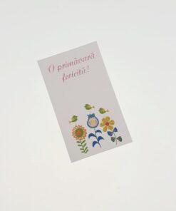 Cartonaș mărțișor - Primăvară Fericită - 5.5 x 9.3 cm