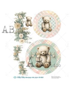 Hârtie de orez - Baby Bear Teddy 2 - A4