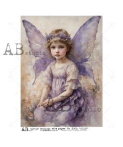 Hârtie de orez - Butterfly Girl - A4