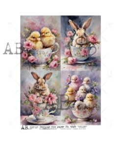 Hârtie de orez - Cute Teacup theme - A4