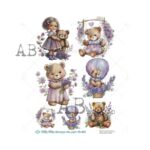 Hârtie de orez - Cute Toy Lavender - A4