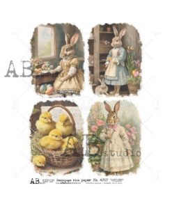Hârtie de orez - Easter Beauties - A4
