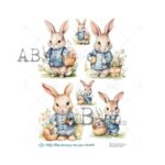 Hârtie de orez - Easter Bunny Spring - A4