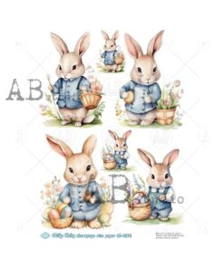 Hârtie de orez - Easter Bunny Spring - A4