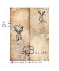 Hârtie de orez - Easter Bunny lace - A4