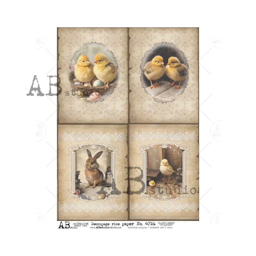 Hârtie de orez - Easter Frames - A4 1 Hârtie de orez - Easter Frames - A4
