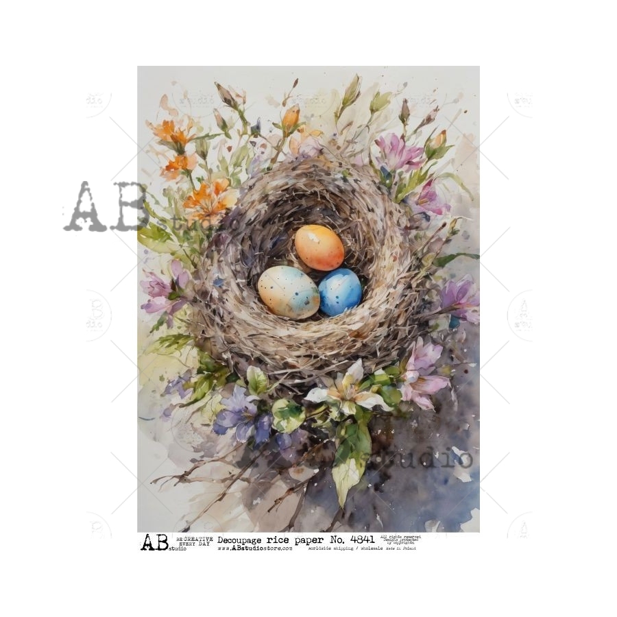 Hârtie de orez - Easter Painted eggs - A4 1 Hârtie de orez - Easter Painted eggs - A4