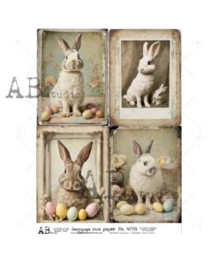 Hârtie de orez - Easter Rabbits - A4