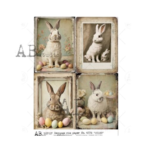 Hârtie de orez - Easter Rabbits - A4 1