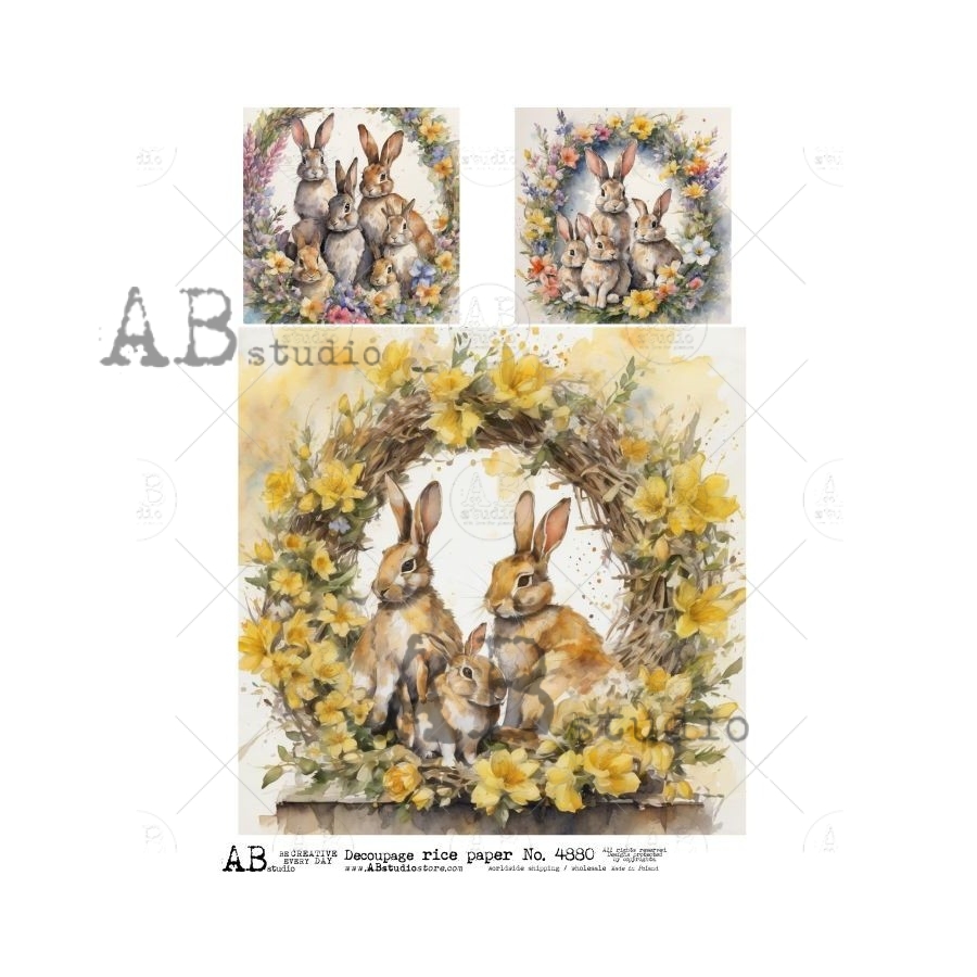 Hârtie de orez - Spring Easter frames - A4 1 Hârtie de orez - Spring Easter frames - A4