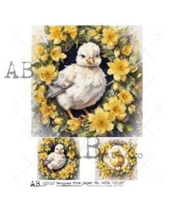 Hârtie de orez - Easter frames spring 2 - A4