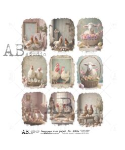 Hârtie de orez - Easter pastel mini theme - A4