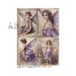 Hârtie de orez - Enchanted fairytale lavander - A4
